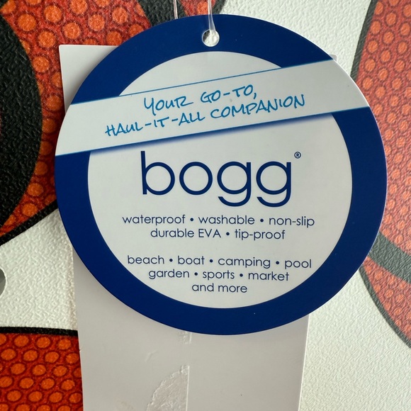 Original Bogg Large Red and White Basketball Tote Bag - Picture 2 of 4